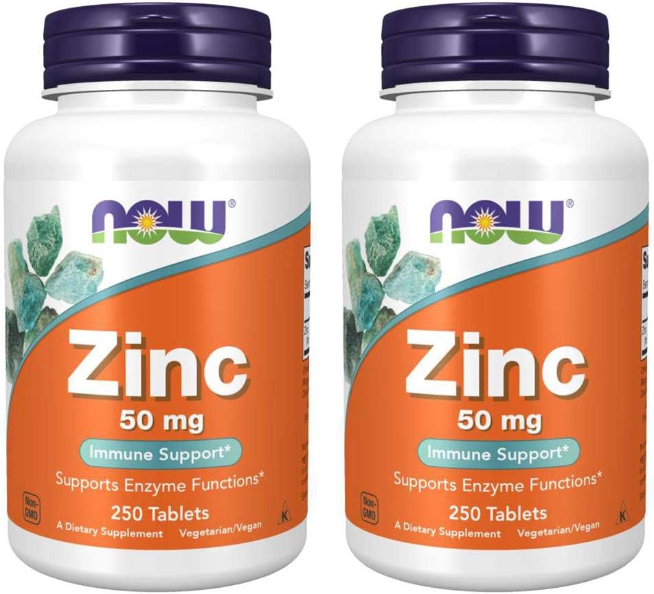 Now Foods, (2 Pack) Zinc, 50 mg, 250 Count (Pack of 2)