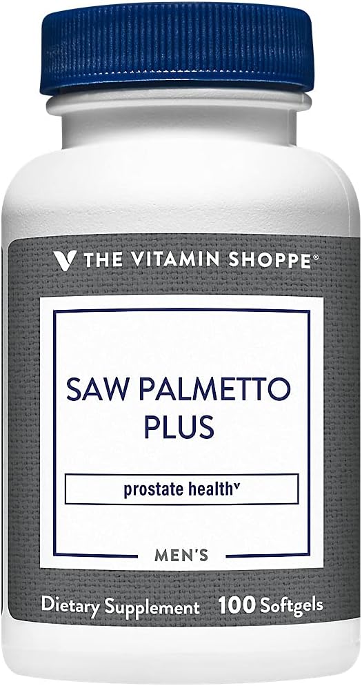 Vitamiin Shoppe Saw Palmetto Plus - eesnäärme tervise täiendus - 160 mg Saw Palmetto ekstrakti suurepärase tsingi, E-vitamiini ja B6 allikaga (100 softgelit)