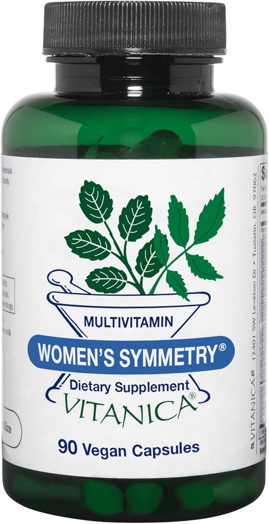 Vitanica Frauensymmetrie, hohe Potenz Multivitamin und Mineral, Vegan/Vegetarisch, 90 Kapseln