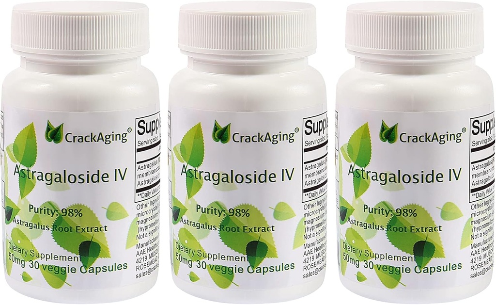 3 병에 있는 성인 면역 지원 50mg/Cap 90 모자를 위한 부수는 최고 흡수 Astragaloside IV 98% 노화 방지 보충교재