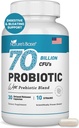 Nature's Base Probiotics 70 Miljard CFU - 10 Strains Inclusief Lactobacillus Plantarum & Lactobacillus Acidophilus Probiotic - Prebiotica for Women & Men's Digestive Health - 30 Capsules