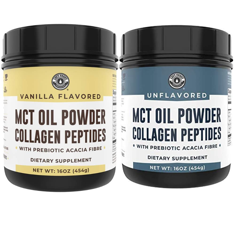 Left Coast Performance Keto Vanilla MCT Collagen Powder and Keto Unflavored MCT Collagen Powder