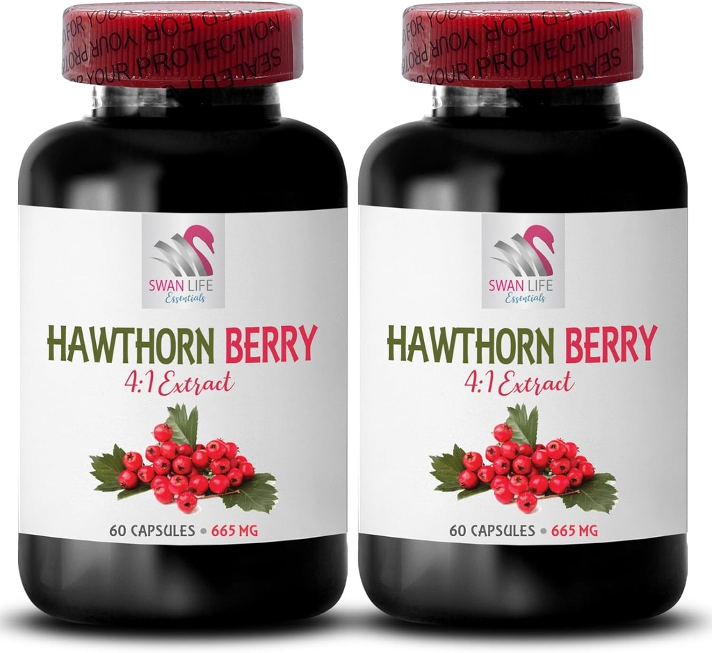 suplemento de extracto de hawthorn - BERRIES HAWTHORN EXTRACT - suplemento de baya, suplemento antioxidante para las mujeres, bayas antioxidantes, extracto de hawthorn orgánico, antioxidantes para las mujeres 2 Bot 120 Caps