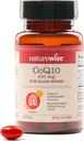 Nature CoQ10 100mg + Black Perper Softgels - สูง Aborption Coenzyme Q10 + แบล็คเปปเปอร์ - antoxidant for heart Health + Eartical Healment - เวก้า, Not-GMO, Glouten-Free - 30 เคานต์[30-THEPPVER]