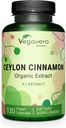 Vegavero Organic Ceylon Cinnamon - 2000mg - USDA Certified | NO Artificial Additives - 4 Month Supply , Lab- experimented, Non-GMO - 120 Capsules | Vegan