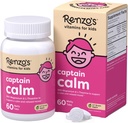 Renzo kapitonas Calm, Vaikai magnio papildas su Lo- theanine, Dispolvable Kids Vitaminai Relaxation ir Mood Support, Sugare Free Calmining papildas, 60 Žalioji Apple Flavored Melty Tabs