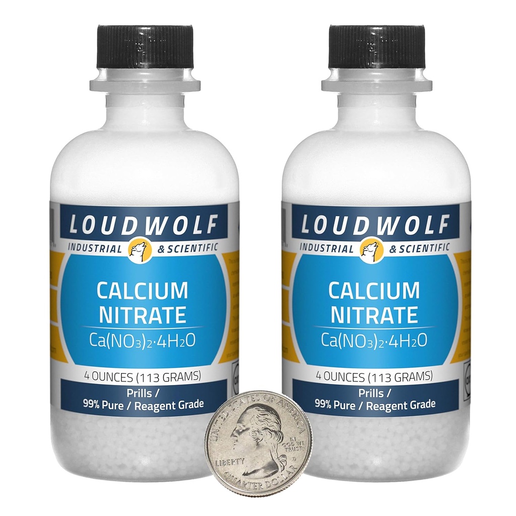 Calcium Nitrate / 8 Ounces / 2 Bottles / 99% Pure Reagent Grade/Prills