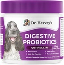 Dr. Harvey's digestiivinen probiootti pehmeät purut koirille, 9 Probiootit Gut Health, ripuli ja Bowel tuki, maapähkinävoi maku (90 purukumia)