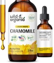 Wilde en biologische kamille Tinctuur - Ontspannende en kalmerende kamille Supplement - Liquid Flower Extract Drops - Vegan, Sugar & Alcohol-Free - 2 floz