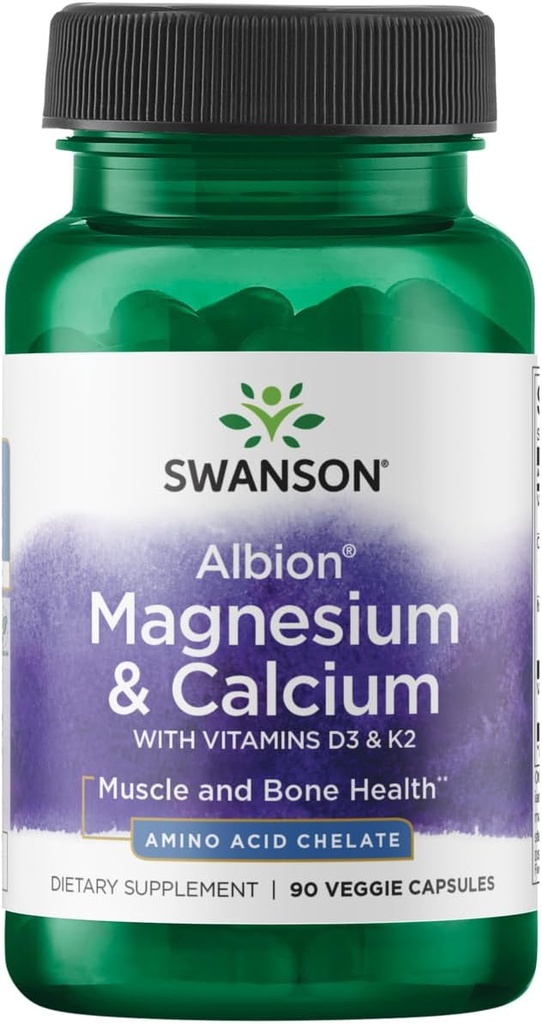 Swanson Albion Chelated Magnesium & Calcium 2:1 90 Veg kapsulak