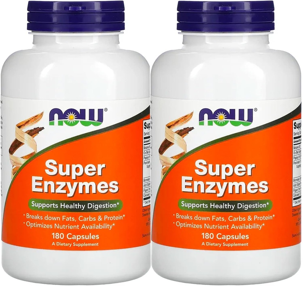 Maintenant Aliments Super Enzymes 180 Capsules, 2 Pack