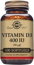 Solgar Vitamin D3 (Cholecalciferol) 10 MCG (400 IU), 100 Softgels - Hilft Knochen und Zähne - Immunsystem-Unterstützung - Non-GMO, Glutenfrei, Dairy Free - 100 Servietten