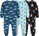 Gerber Baby Boys' Flame Reistant Fleece Beznohé pyžamo 3-Pack