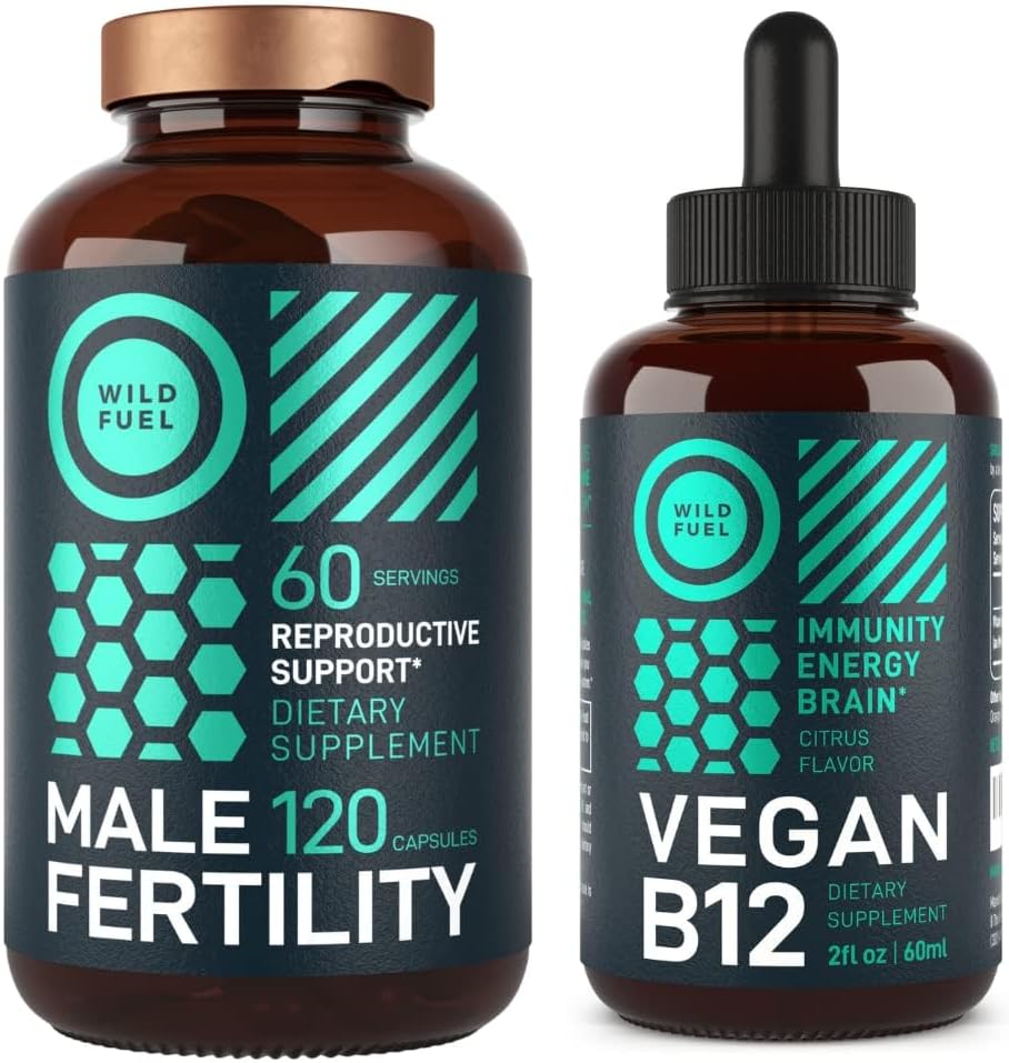 WILD FUEL Male Fertility Supplement e Liquid B12 Mens Health and Energy Bundle