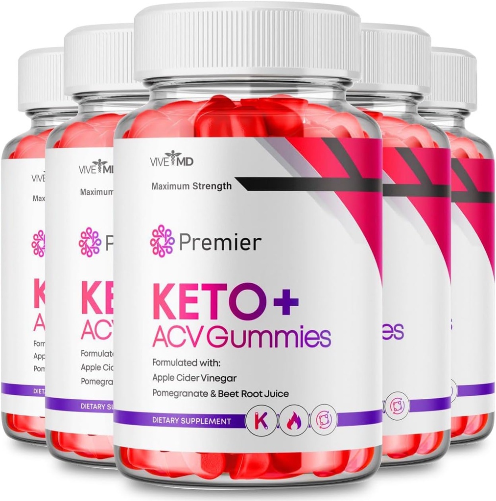 总理 Keto ACV Gummys - 官方公式 总理 Keto Gummys Blast Plus 与苹果苹果苹果苹果酒 Vinegar 1000MG ACV Keto Primier 补充 Vitamin B12 Folate Beet Root (5 Pack)