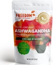 印度的有机Ashwagandha 根粉提取剂----一种可燃适应剂和Premium Feel Good Veda Vitamin 对发型生长和身高的补充 - Vegan和Gluten Free - 8oz
