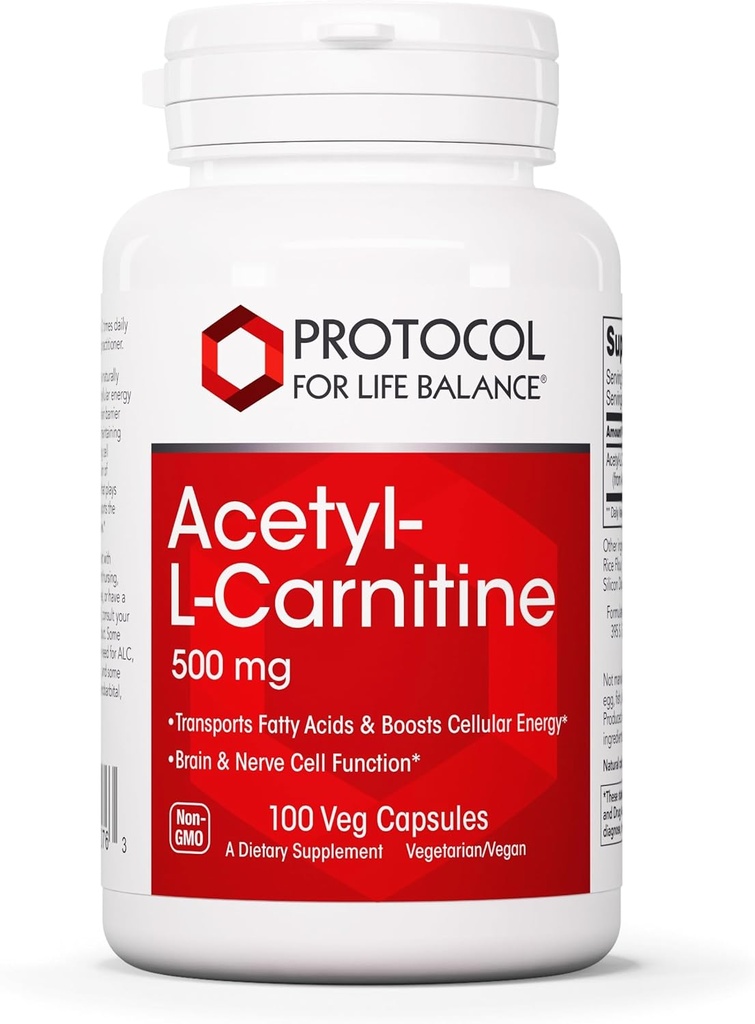 Protocol Acetyl- L-Carnine 500mmg - Energia suplementari, Nerve, i implementació del cervell - 100 Caps