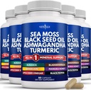 NEW AGE Sea Moss Black Seed Oil Ashwagandha Turmeric Bladderwrack Braddock - cu Manuka, Honey Dandelion, ACV Black Pepper Gluten gratuit