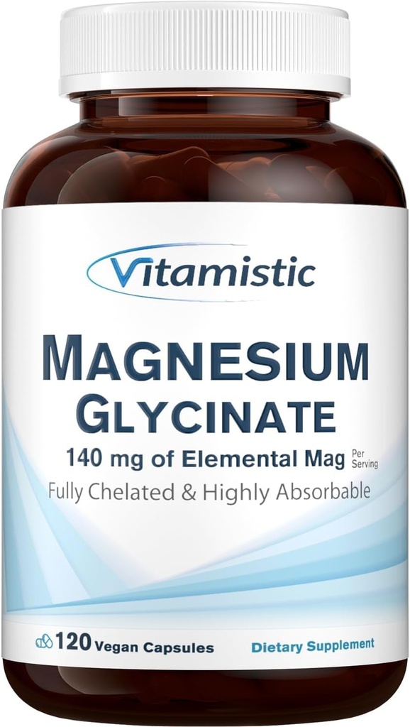 Magnézium-glicinát, kelált, erősen biohasznosítható, teljes mértékben reacted & nem-pufferelt, gyengéd a gyomor, 140 mg elemi magnézium, alvás, csont, nem GMO, 120 Vegán Caps