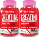 Creatina Monoidrato Gummies per Uomini e Donne - Creatina Pre-Workout Gummies con Taurina & Vitamina B6 B12 per la massima resistenza, Muscolo, Energia, Endurance & Focus, Organic, Vegan - 120 Conte