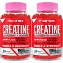 Creatine Monohydrate Gummies for Men & Women - Creatine Pre-Workout Gummies with Taurine & Vitamin B6 B12 for Maximum Strength, Muscle, Energy, Endurance & Focus, Organic, Vegan - 120 Count