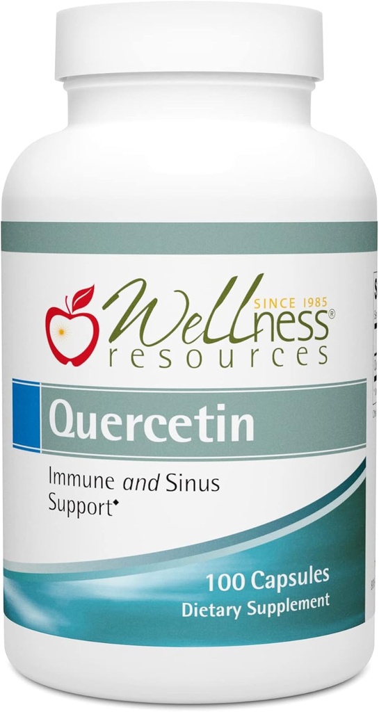 Wellness Resources Quercetin - Immune, Sinus och Allergy Support 1000 mg per portion - (100 caps / 50 portioner) Vegan, icke-GMO