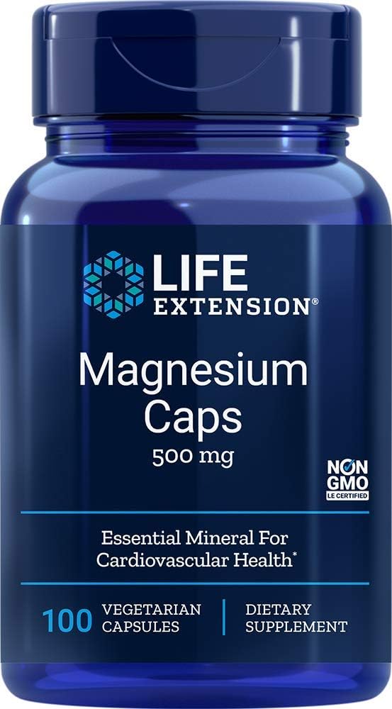 Life Extension Magnija kapsulas 500mg, 100-Count