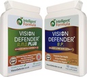 Vision Defender A.M.D. Plus & BP Eye Care Bundle – Advanced Eye Supplements with AREDS2 (Lutein, Zeaxanthin, Vitamina C & E, Copper, Zinc), Plus Meso-Zeaxanthin, Bilberry, Pine Bark. Feito no Reino Unido