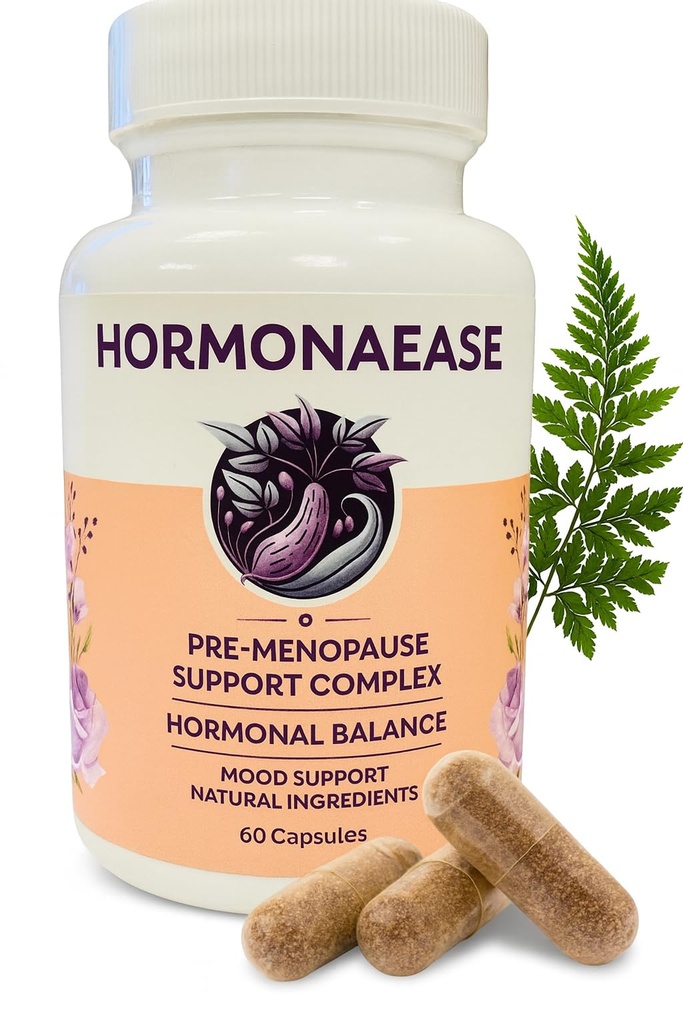 HormonaEase Women’s Wellness Supplement – Vegan Hormonal Balance, Mood & Energy Support with Maca Root & Dong Quai