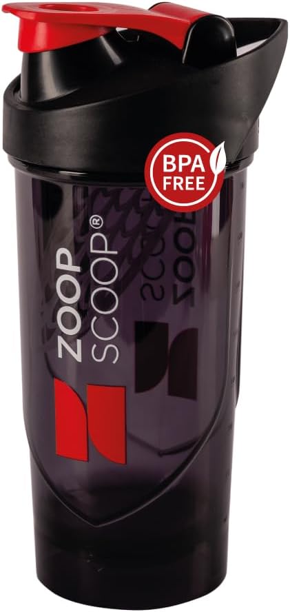 Protein Shaker Flaske - Sort stålet 124; Bærbart Protein Powder Shaker Cup med strainer & bladfast låg 124; 700ml (25oz) - Easy Clean - BPA Free