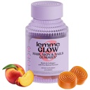 Lemme Glow Collagen Gummies for Thick Hair, Strong Nails & Healthy Skin with Multi-Collagen Peptides, Biotin, Trace Minerals, Zinc, Vitamins A, C & E, Dairy & Gluten Free, Peach Flavor, 60 ct.
