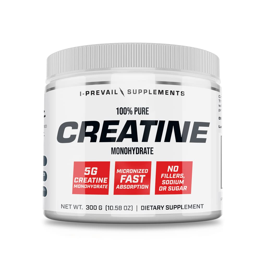 100% Pure Creatine Monohydrate Powder Micronized – No Fillers – No Sodium – No Sugar | 5 Grams per Serving | 300 Grams – 60 Servings