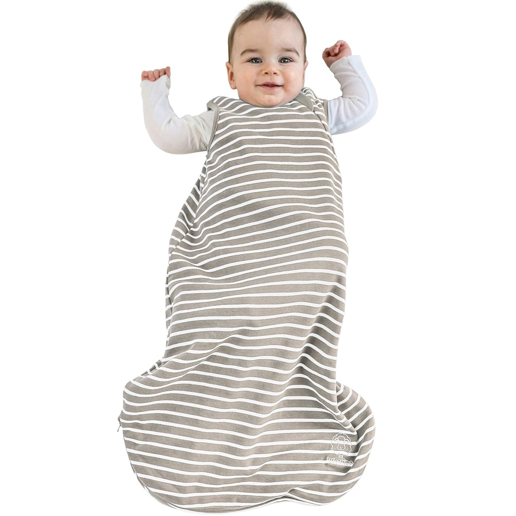 Woolino Merino Wool and Organic Cotton Baby Sleep Bag - 4 Sezon Classic Sleep Sack for Baby - Dwukierunkowy Zipper Sleeping Bag for Baby and Toddler - 0- 6 Miesiące - Ziemia