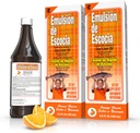 Emulsión de Escocia Cod Establise Oil Complex with Vitamines A, D, E, B1 - Natural Orange Square Dieta Adapter for Immune Support & Bone Health - Essential Omega 3 Fish Oil - 6.5 oz (2-Pack)