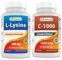 Best Naturals L-Lysine 500 mg & Vitamin C 1000 mg