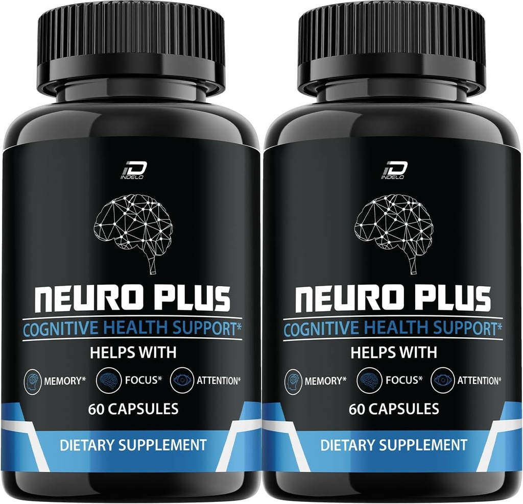 Neuro Plus Brain Supplement, NeuroPlus for Memory Formula, Nero Plus PQQ w celu zmniejszenia negatywnych skutków mgły mózgowej, Neuro + Cognitive Function, Nuero Plus Recenzje (2 Pack - 120 kapsułki)