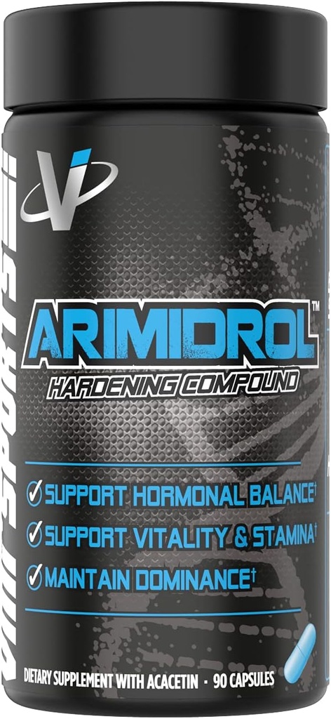 VMI Sports | Arimidrol Hardening Compound | 남성용 자연적인 에스트로겐 차단제 | 테스토스테론 부스터 및 Aromatase Inhibitor | 근육과 화상 지방 구축 | 안티 에스트로겐 (부스터 크기 - 90 캡슐)