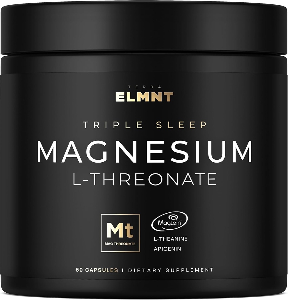 OLMNT Triple Strike Magnesi Thronte w. Apigenin, Thea9 i Magnesi L-Threonte - High Abscip Magnesi suplementaris Capsles per homes i Dones Magnesi Powder