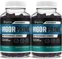 (2 Pack) Vigor Prime 性能 Gummys Prime Vigor XL Gummy 补充, Vigor Prime XL 最大强度高级 Shilajit Sea Moss Fenugreek Gummys 总体能量生命力支持(2个月供应)