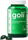Goli SuperGreen Vitamin Gummy - 60 greve - Vitaminer och mineraler - Plant-Based, Vegan, Gluten-Free & Gelatin Free - Hälsa från Inom, Pack av 1