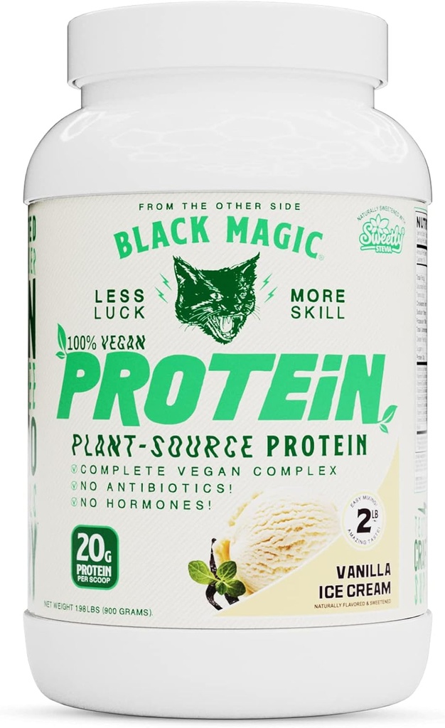 Black Magic Page-Source 100% เวก้า โปรติน - Kento, Low Sweet, Dairy Free Protein - Pre/Postout - Vanilla ไอศครีม - 20g Protein - 2 LB
