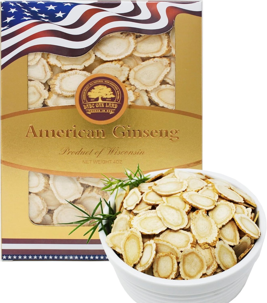American Ginseng Slices de Wisconsin, DOL American Wisconsin Ginseng Slices Root for Tea, Energy for Men Women Health Boosts Immunity, USTED MISMO FINANCIACIÓN NOVEDAD QUIÉN ESCRITO 片/西, Lager Round Strip 1 Box of 4OZ