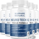(5 Pack) Neuro Tech IQ Brain Addition Neurotech Iq Focus Formula Pills (300 капсули)