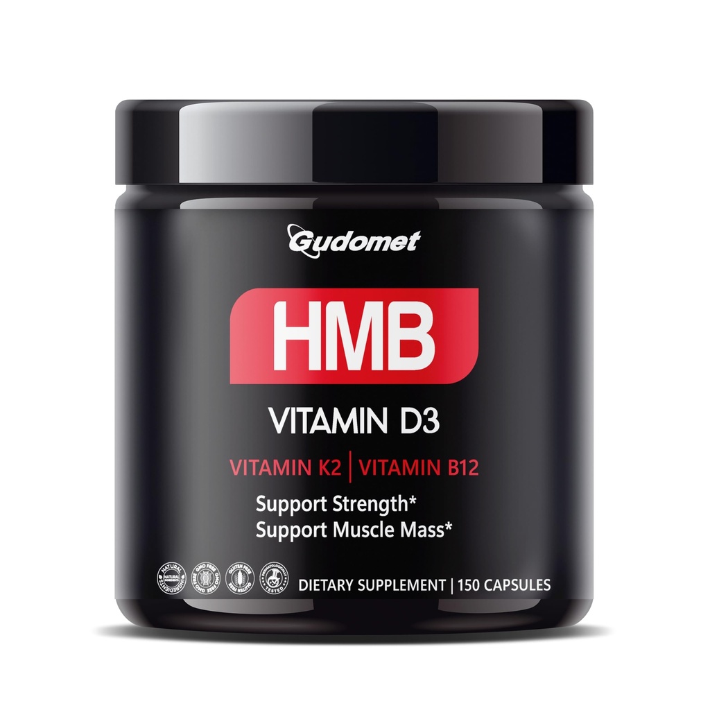 HMB with D3, K2 & B12 – Muscle Health Support Supplement – 150 Capsules