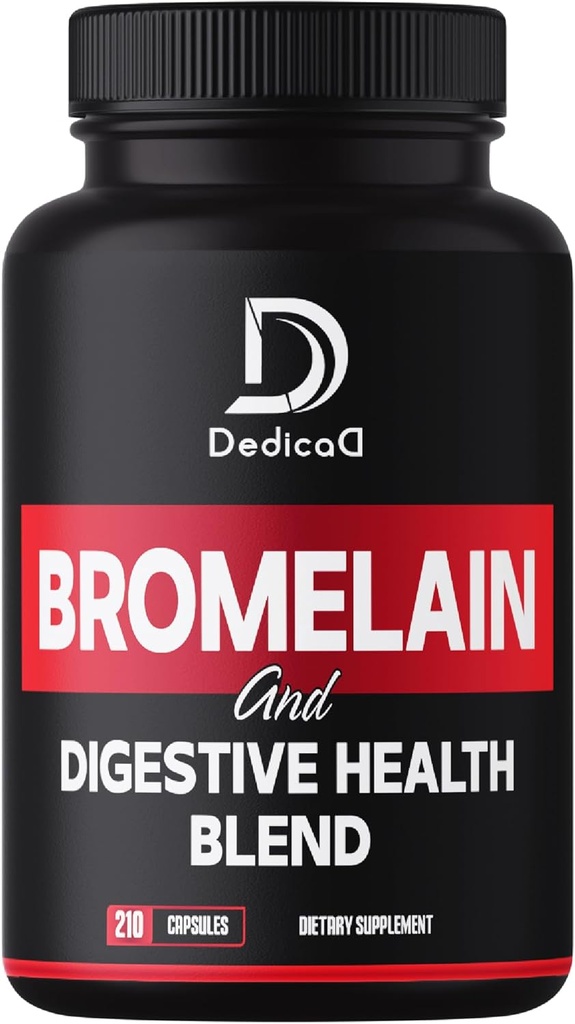 6in1 Bromelain 500mg supplement - 1000mg per Serving - 210 Capsules with Digestive Health Blend as Quercetin, Ginger, Turmeric, Papaya - Support Overall Health, Digestion ' Immune System