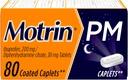 Motrin PM Caplets med 200 mg Ibuprofen & 38 mg Diphenhydramine Sleep Aid, Nighttime Pain Reliever för mindre värk & smärta, Bulk, 80 ct
