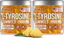 2 Pack - JOYLI L-Tyrosine Gummies 1000MG - סוכר חינם טבעוני Focus & Mood תמיכה לילדים ומבוגרים - 500 מ"ג Per Gummy - Sleep Gummies for Memory, Energy & Wellness - 60 Pcs לכל Pack