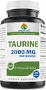 Brieofood Taurina 2000 mg per Serving- 250 comprimate - 3rd Party Lab testat pentru puritate și calitate