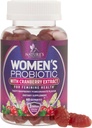 Probiotikumok női gumiknak Cranberry-vel - 6 Premium Strains for PH Balance, Digestic Health, Vaginal & Immune Support, 3 milliárd CFU, Női probiotikus gumi női egészségért - 60 gumi