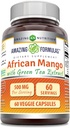 İnanılmaz Formulas Afrika Mango Yeşil Çay Ekstraksiyonu ile | 60 Veggie Capsules | Non-GMO | Gluten-Free | Made in USA
